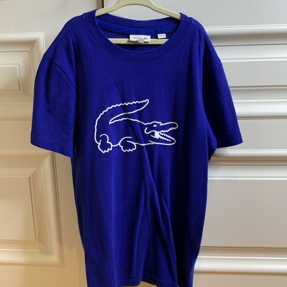 Lacoste kids boys electric blue tshirt with logo